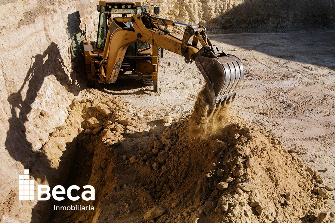 Etapa de excavación construcción de proyectos inmobiliarios