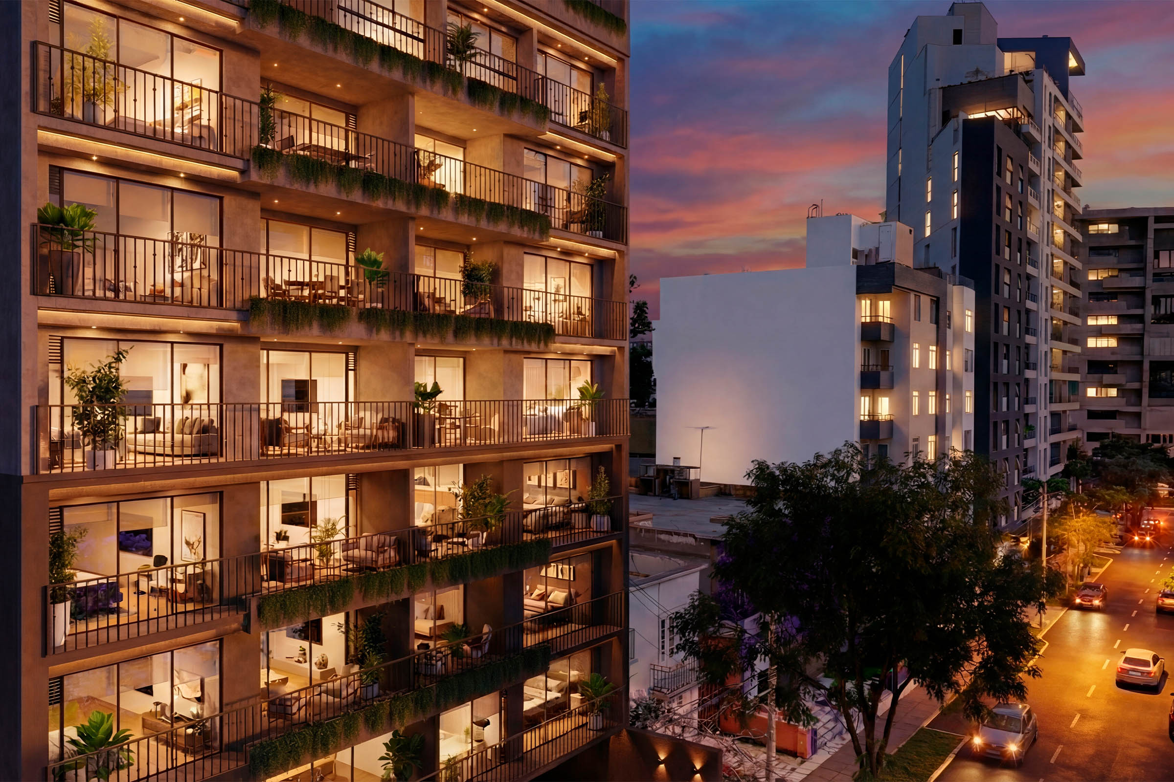 Departamentos en venta Miraflores - fachada moderna del proyecto Áncora en el distrito